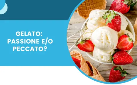 Coppa di gelato alla vaniglia con fragole fresche e coni croccanti. Il gelato fa ingrassare? Passione o peccato?